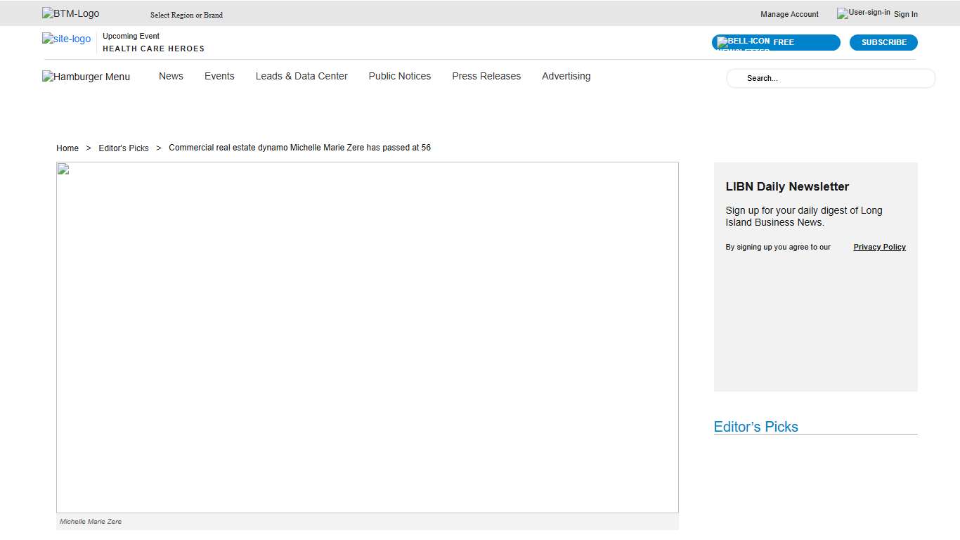 Commercial real estate dynamo Michelle Marie Zere has passed at 56 Long Island Business News